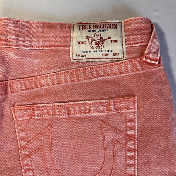 True Religion Maisie High Rise Shorts in Lobster Bisque color Size 32 NWT - Picture 8 of 10